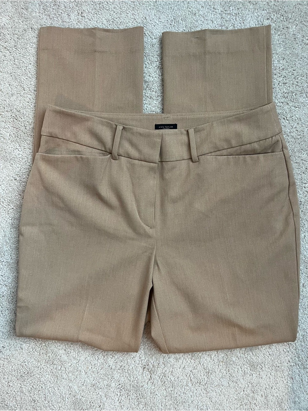 Ann Taylor Khaki Straight Leg Career Trousers Women's Size 8 Work Pants